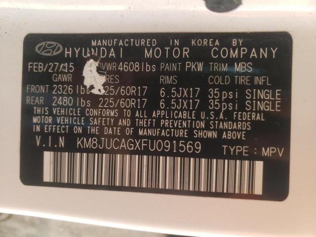 Photo 10 from auction – 2015 HYUNDAI TUCSON LIM with VIN KM8JUCAGXFU091569