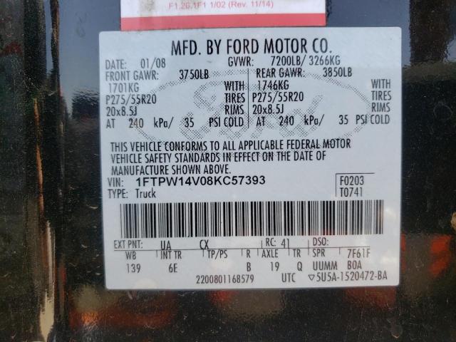 Photo 10 from auction – 2008 FORD F150 SUPER with VIN 1FTPW14V08KC57393