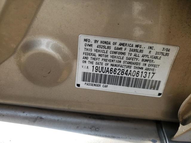 Photo 10 from auction – 2004 ACURA TL with VIN 19UUA66284A061317