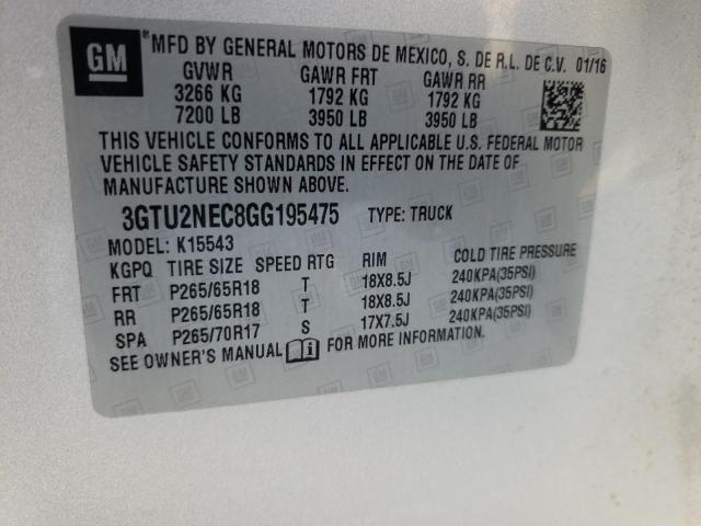 Photo 10 from auction – 2016 GMC SIERRA K15 with VIN 3GTU2NEC8GG195475