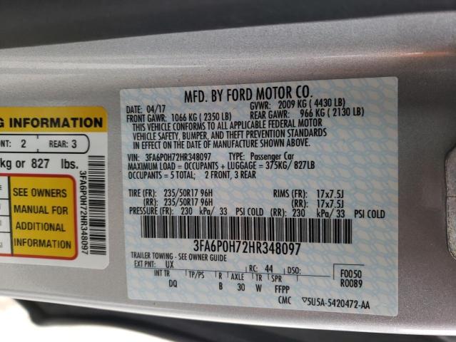 Photo 10 from auction – 2017 FORD FUSION SE with VIN 3FA6P0H72HR348097