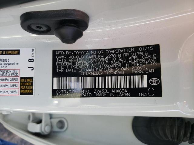 Photo 10 from auction – 2015 TOYOTA PRIUS with VIN JTDKN3DU4F1924288