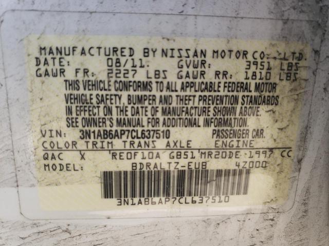 Photo 10 from auction – 2012 NISSAN SENTRA 2.0 with VIN 3N1AB6AP7CL637510