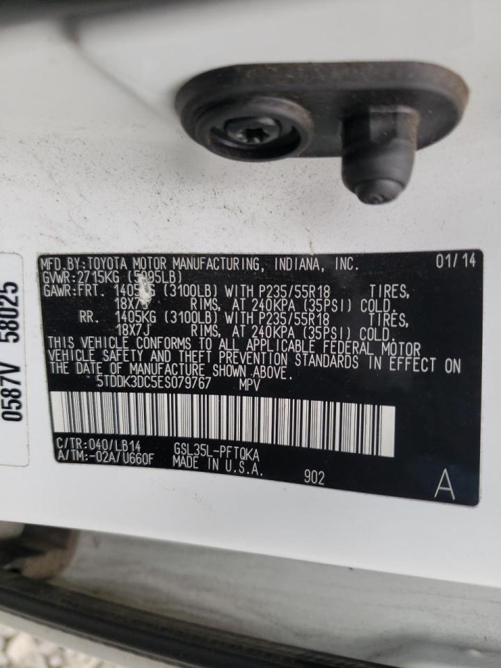 Photo 10 from auction – 2014 TOYOTA SIENNA XLE with VIN 5TDDK3DC5ES079767