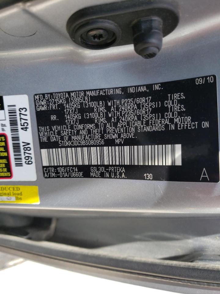 Photo 10 from auction – 2011 TOYOTA SIENNA LE with VIN 5TDKK3DC9BS080956
