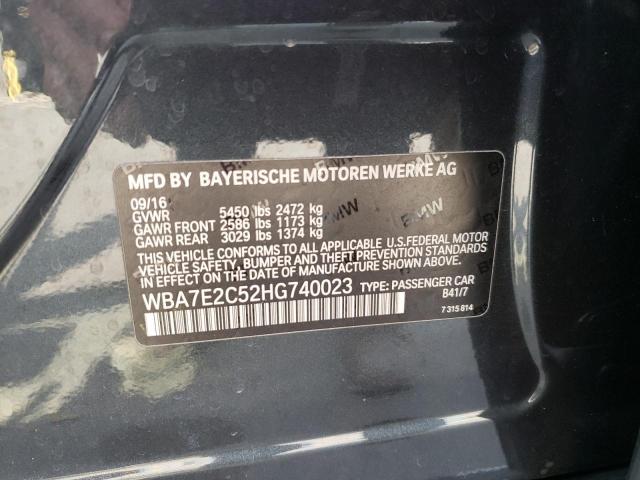 Photo 10 from auction – 2017 BMW 740 I with VIN WBA7E2C52HG740023
