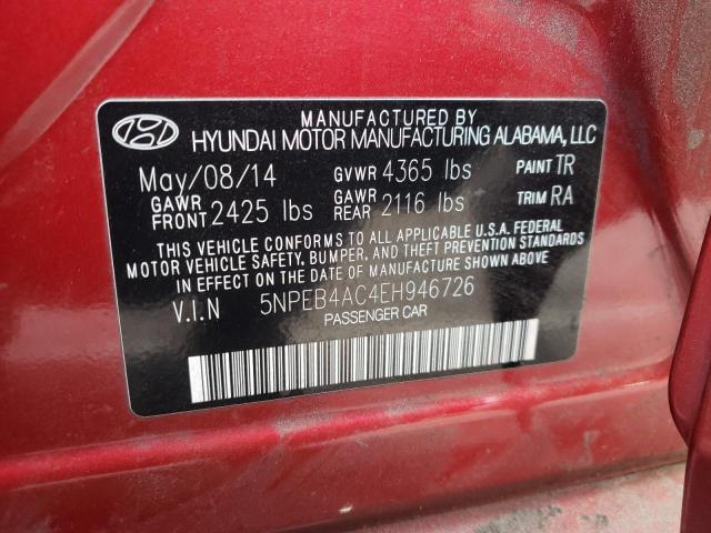 Photo 10 from auction – 2014 HYUNDAI SONATA GLS with VIN 5NPEB4AC4EH946726