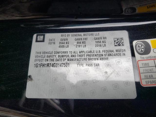 Photo 10 from auction – 2016 CHEVROLET CAMARO SS with VIN 1G1FH1R74G0147501