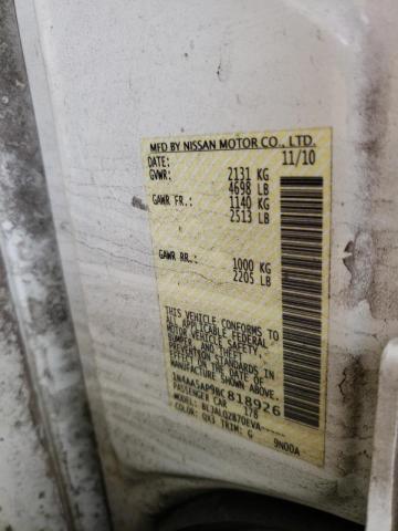 Photo 10 from auction – 2011 NISSAN MAXIMA S with VIN 1N4AA5AP9BC818926