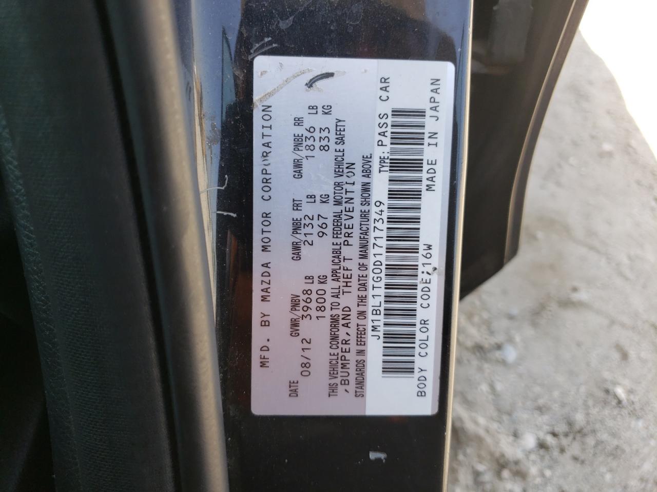 Photo 10 from auction – 2013 MAZDA 3 I with VIN JM1BL1TG0D1717349