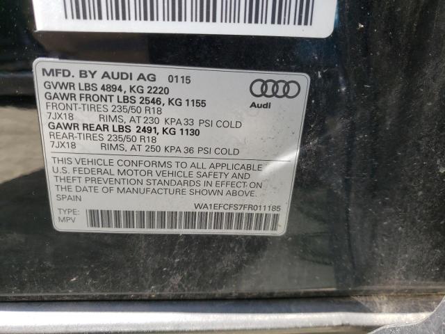 Photo 10 from auction – 2015 AUDI Q3 PREMIUM with VIN WA1EFCFS7FR011185