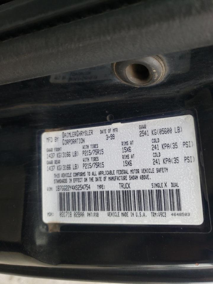 Photo 10 from auction – 1999 DODGE DAKOTA with VIN 1B7GG22Y4XS254754
