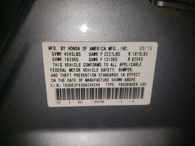 Photo 10 from auction – 2016 ACURA ILX PREMIU with VIN 19UDE2F83GA006246