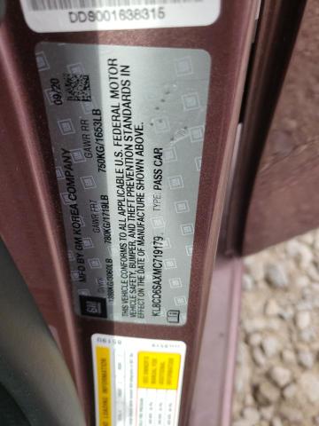 Photo 10 from auction – 2021 CHEVROLET SPARK 1LT with VIN KL8CD6SAXMC719179