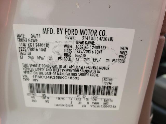 Photo 10 from auction – 2011 FORD ESCAPE HYB with VIN 1FMCU4K35BKC18583