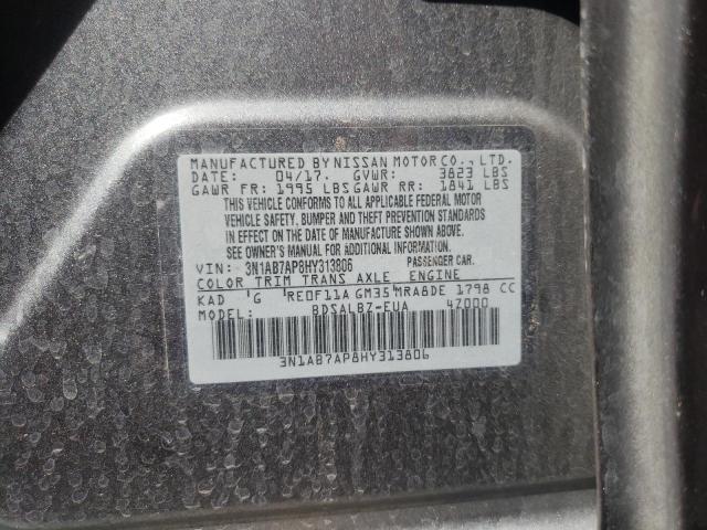 Photo 10 from auction – 2017 NISSAN SENTRA S with VIN 3N1AB7AP8HY313806
