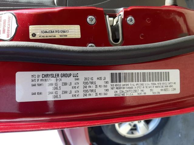 Photo 10 from auction – 2015 JEEP COMPASS SP with VIN 1C4NJCBA7FD129817