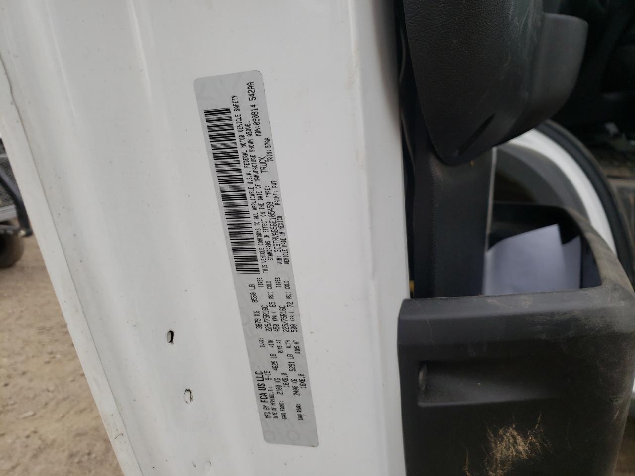 Photo 10 from auction – 2016 RAM PROMASTER with VIN 3C6TRVAG5GE105458