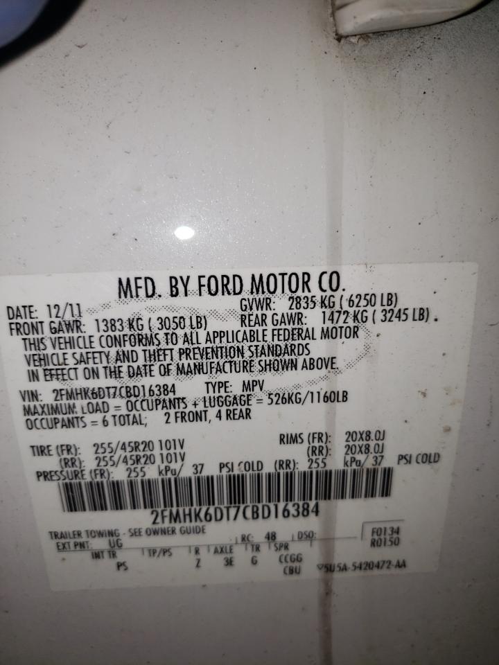 Photo 10 from auction – 2012 FORD FLEX LIMIT with VIN 2FMHK6DT7CBD16384