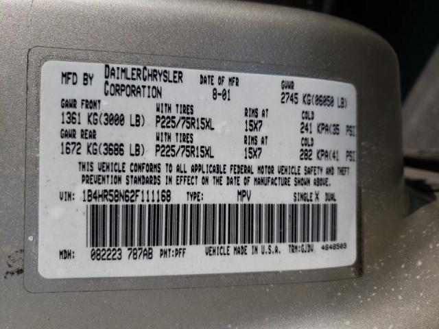 Photo 10 from auction – 2002 DODGE DURANGO SL with VIN 1B4HR58N62F111168