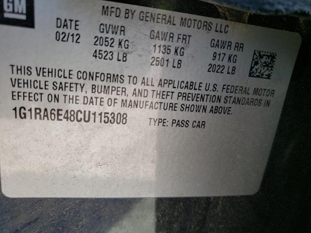 Photo 10 from auction – 2012 CHEVROLET VOLT with VIN 1G1RA6E48CU115308