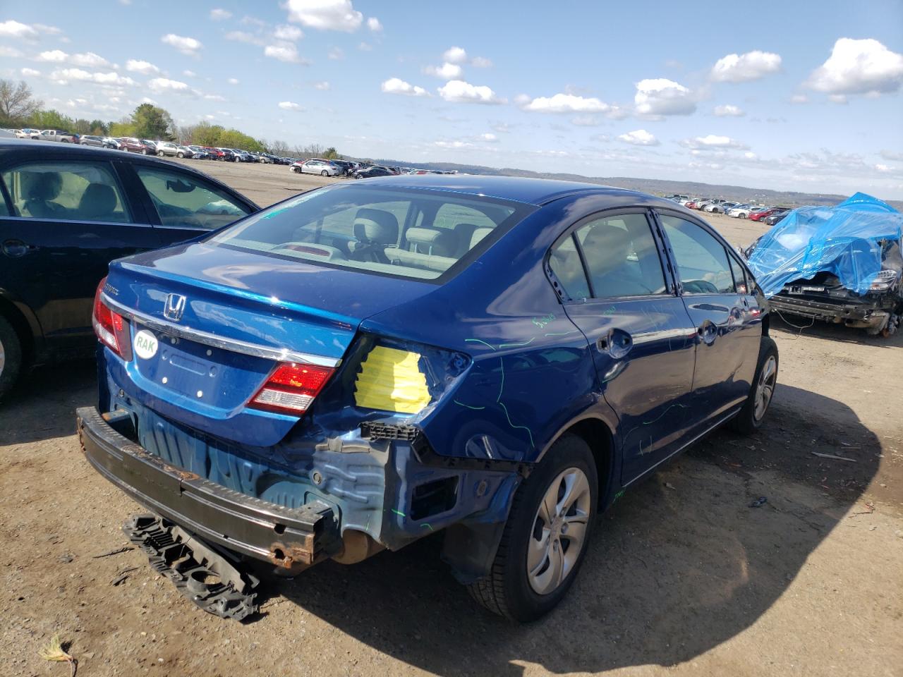 Photo 4 from auction – 2013 HONDA CIVIC LX with VIN 19XFB2F53DE081706