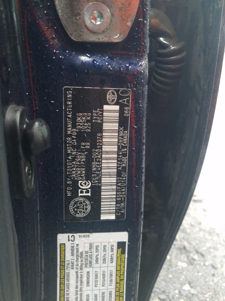 Photo 10 from auction – 2010 TOYOTA COROLLA MA with VIN 2T1LE4EE2AC012376