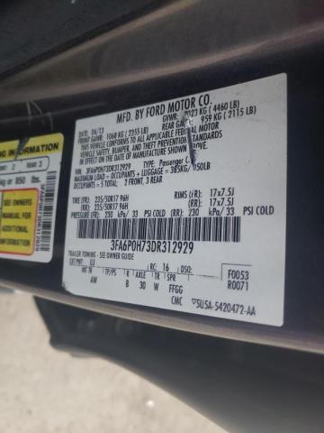 Photo 10 from auction – 2013 FORD FUSION SE with VIN 3FA6P0H73DR312929