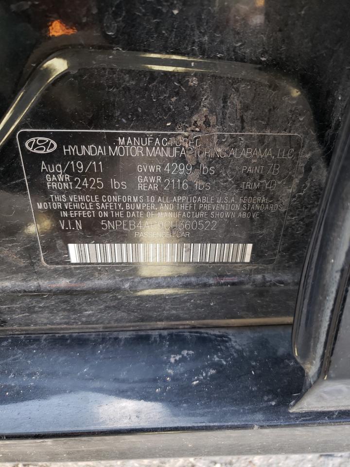 Photo 10 from auction – 2012 HYUNDAI SONATA GLS with VIN 5NPEB4AC9CH360522
