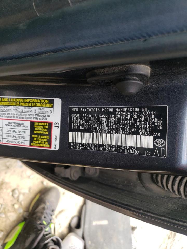 Photo 10 from auction – 2011 TOYOTA COROLLA BA with VIN 2T1BU4EE4BC667493