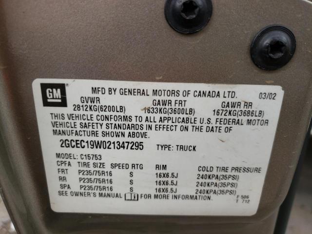 Photo 10 from auction – 2002 CHEVROLET SILVERADO with VIN 2GCEC19W021347295