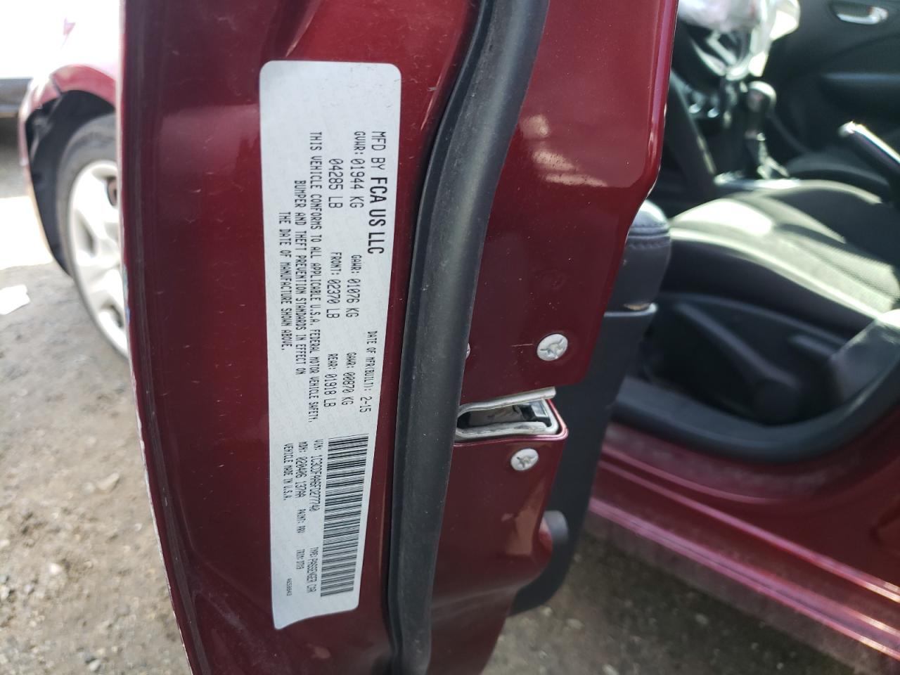 Photo 10 from auction – 2015 DODGE DART SE with VIN 1C3CDFAA6FD277740
