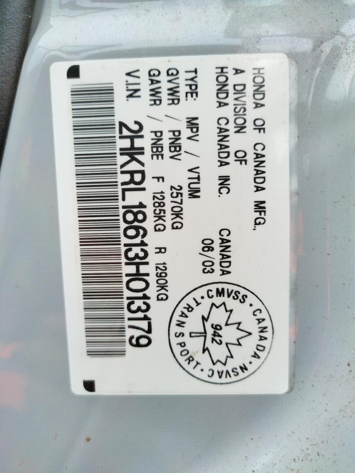 Photo 10 from auction – 2003 HONDA ODYSSEY EX with VIN 2HKRL18613H013179