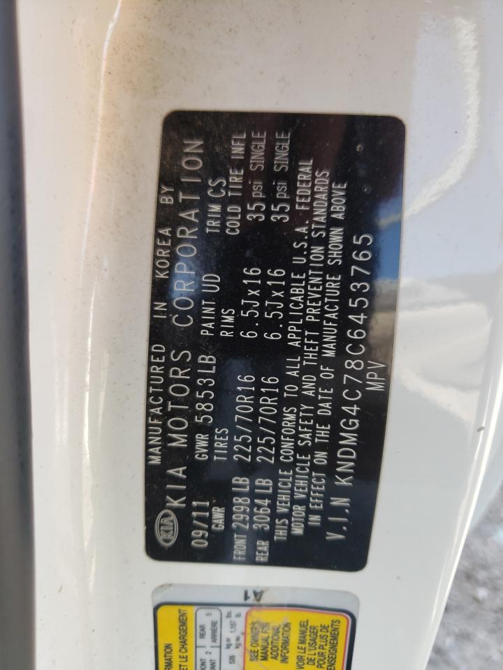 Photo 10 from auction – 2012 KIA SEDONA LX with VIN KNDMG4C78C6453765