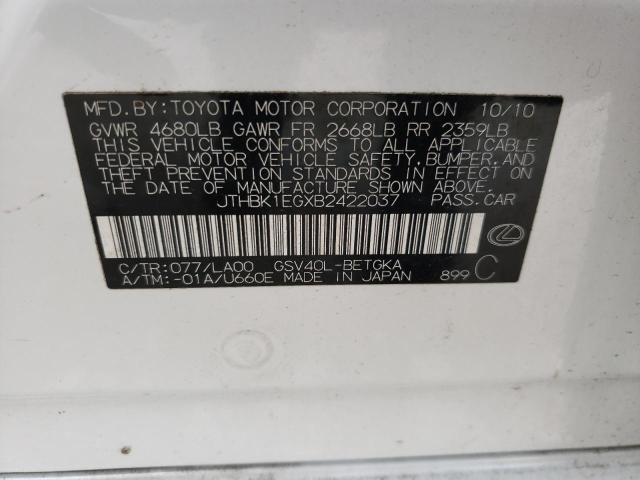 Photo 10 from auction – 2011 LEXUS ES 350 with VIN JTHBK1EGXB2422037