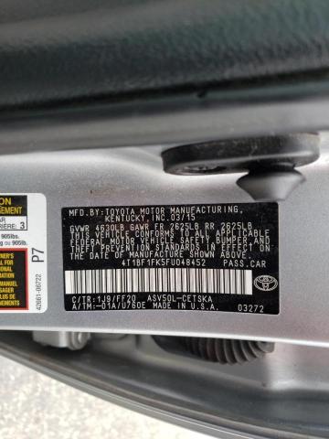 Photo 10 from auction – 2015 TOYOTA CAMRY LE with VIN 4T1BF1FK5FU048452