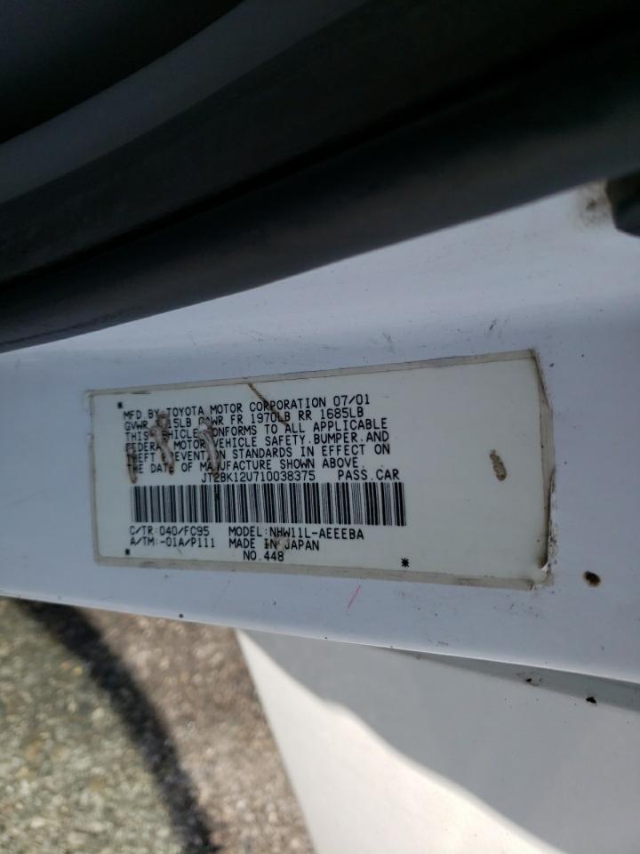 Photo 10 from auction – 2001 TOYOTA PRIUS with VIN JT2BK12U710038375