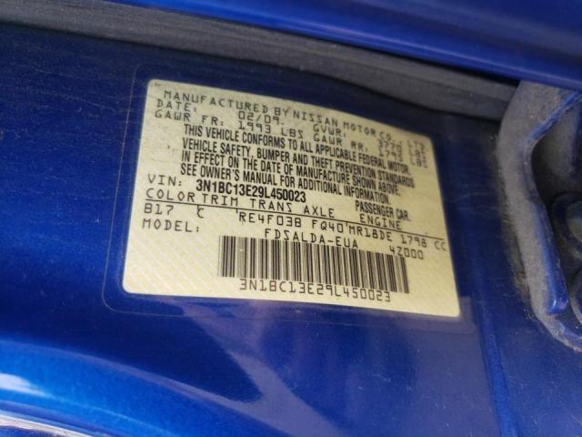 Photo 10 from auction – 2009 NISSAN VERSA S with VIN 3N1BC13E29L450023