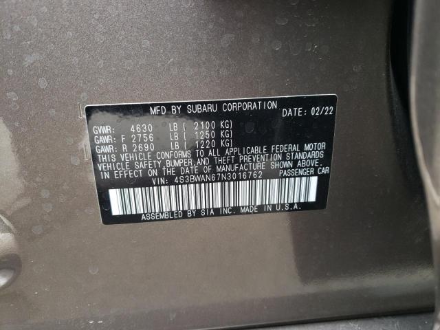 Photo 10 from auction – 2022 SUBARU LEGACY LIM with VIN 4S3BWAN67N3016762