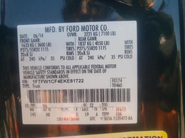 Photo 10 from auction – 2014 FORD F150 SUPER with VIN 1FTFW1CF4EKE81722