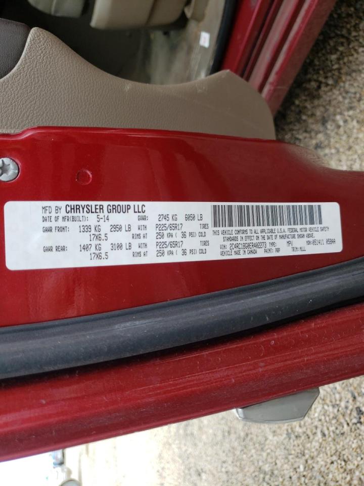 Photo 10 from auction – 2014 CHRYSLER TOWN & COU with VIN 2C4RC1BG0ER402273