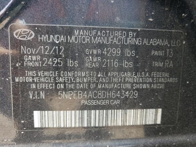 Photo 10 from auction – 2013 HYUNDAI SONATA GLS with VIN 5NPEB4AC8DH643429
