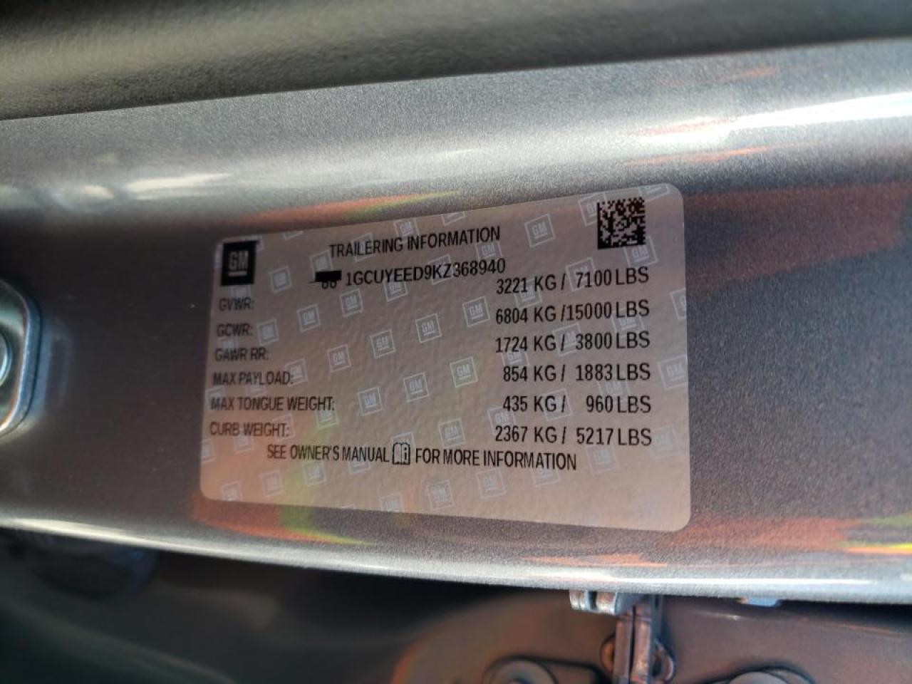 Photo 10 from auction – 2019 CHEVROLET SILVERADO with VIN 1GCUYEED9KZ368940