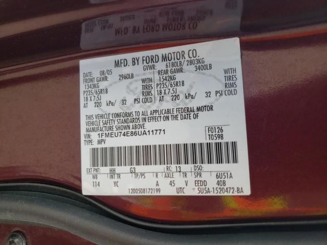 Photo 10 from auction – 2006 FORD EXPLORER E with VIN 1FMEU74E86UA11771