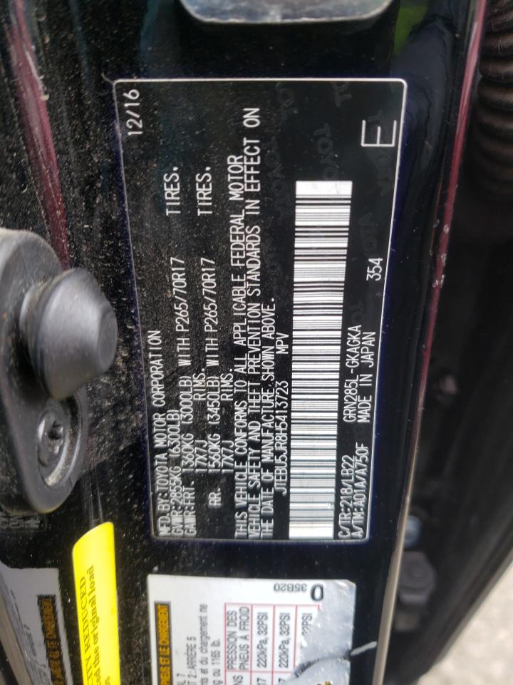 Photo 10 from auction – 2017 TOYOTA 4RUNNER SR with VIN JTEBU5JR8H5413723