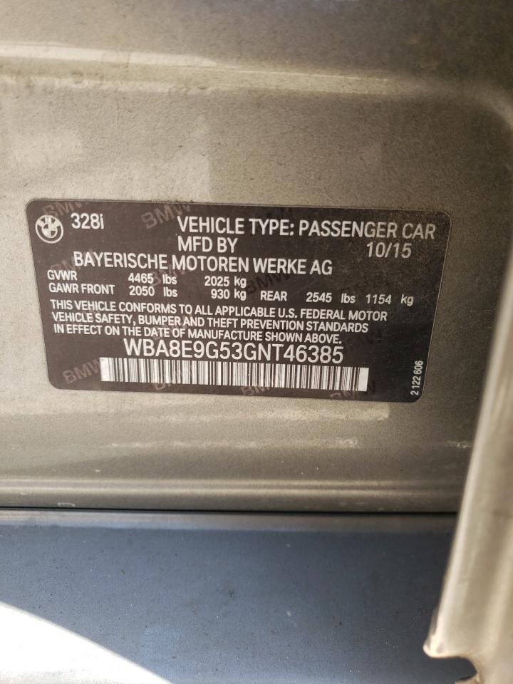 Photo 10 from auction – 2016 BMW 328 I SULE with VIN WBA8E9G53GNT46385