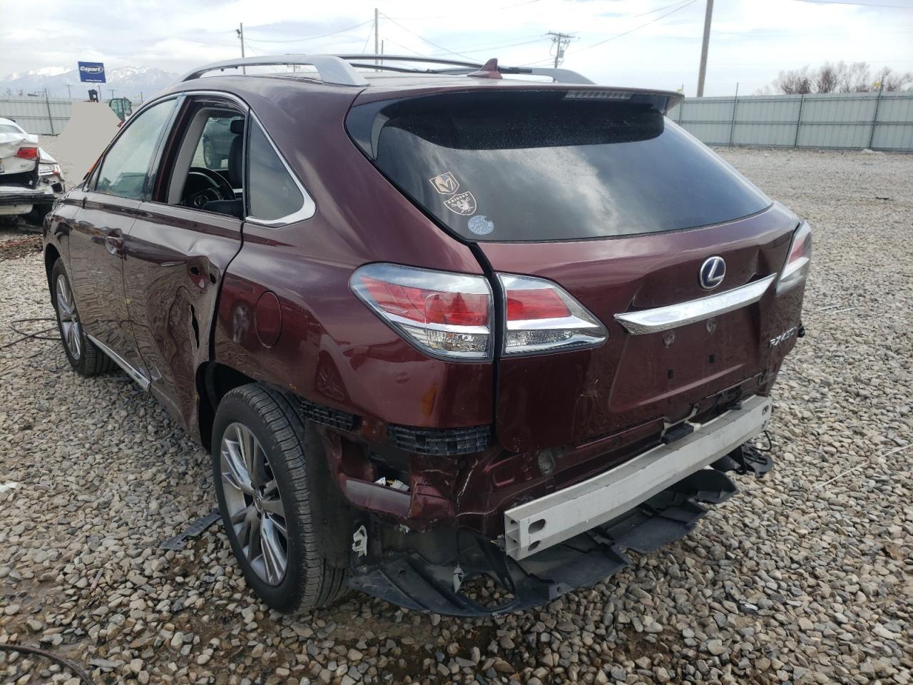 Photo 3 from auction – 2013 LEXUS RX 450 with VIN JTJBC1BA4D2438345