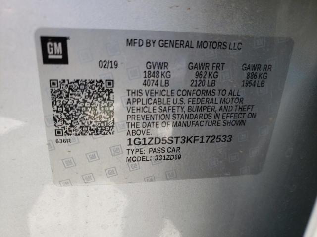 Photo 10 from auction – 2019 CHEVROLET MALIBU LT with VIN 1G1ZD5ST3KF172533