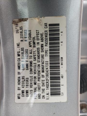 Photo 10 from auction – 2014 HONDA ACCORD LX with VIN 1HGCR2F36EA247333