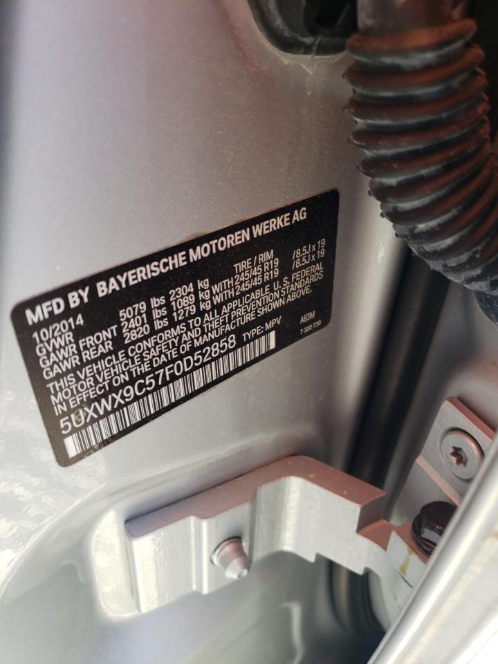 Photo 10 from auction – 2015 BMW X3 XDRIVE2 with VIN 5UXWX9C57F0D52858